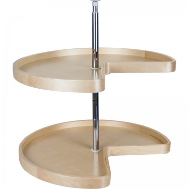 28" Kidney Banded Lazy Susan Set with Twist and Lock Adjustable Pole
