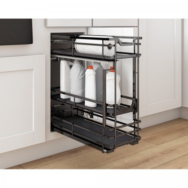 STORAGE WITH STYLE ® 5" Wire Drawer Base Pullout Black Nickel Finish