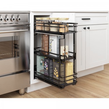 STORAGE WITH STYLE ® 5" Wire Base Pullout Black Nickel Finish