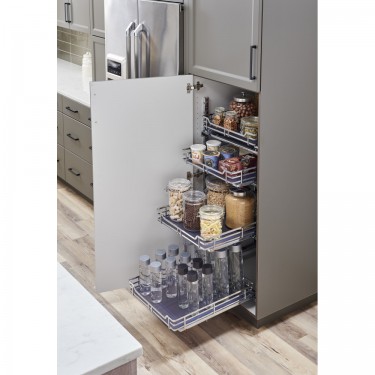 STORAGE WITH STYLE ® Wire Pullout Basket for 21" Cabinet Opening. Polished Chrome Finish