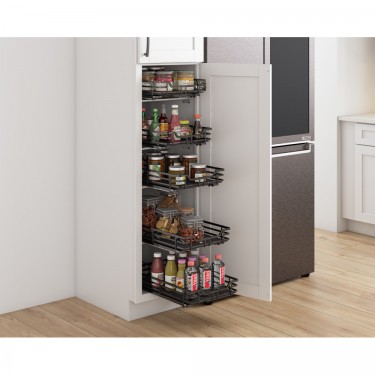 STORAGE WITH STYLE ® Wire Pullout Basket for 21" Cabinet Opening. Black Nickel Finish