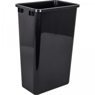 Box of 4 Black 50 Quart Plastic Waste Containers